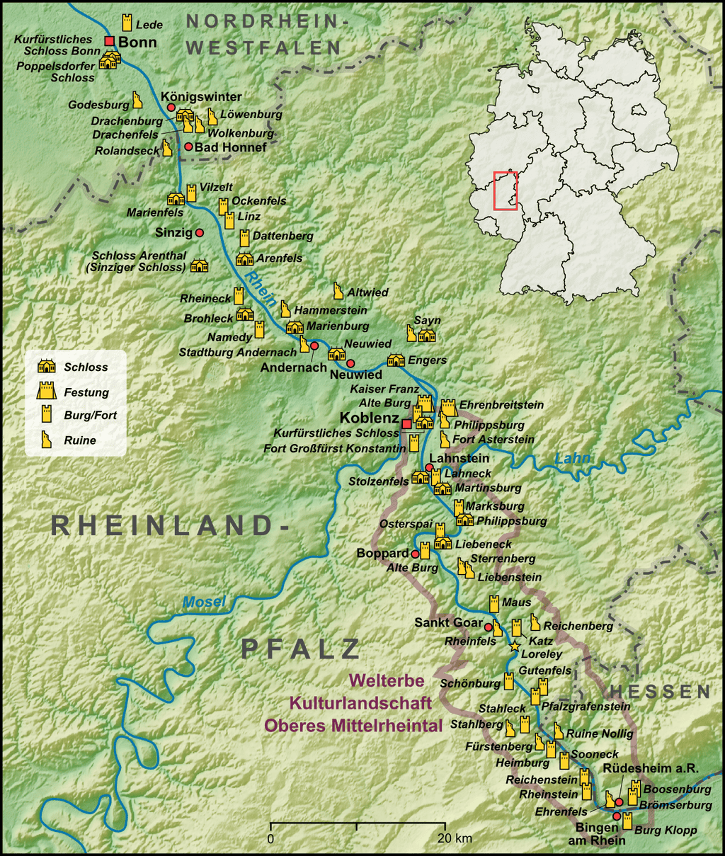 Karte Mittelrhein